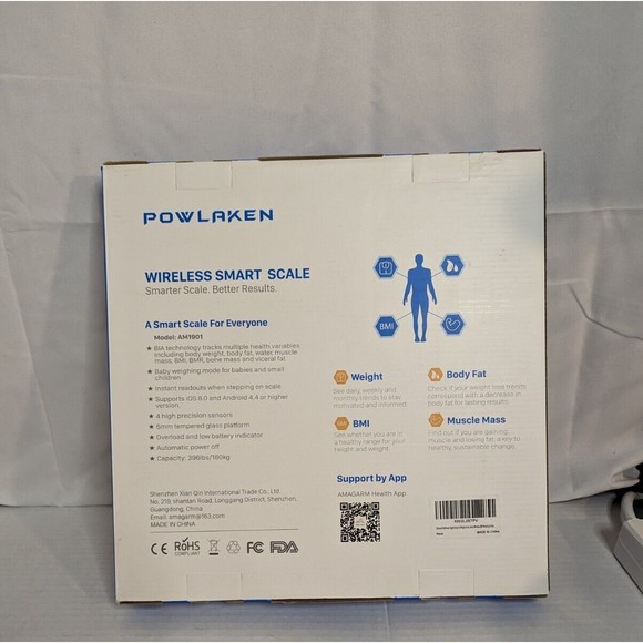 Powlaken Body Fat Smart BMI Scale Digital Bathroom Wireless Weight Scale - NEW - Picture 4 of 4